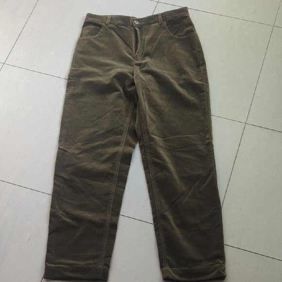 Liz Claiborne Olive Green Corduroy Slim Fit Pants - Size 8 Good Condition - Picture 2 of 6